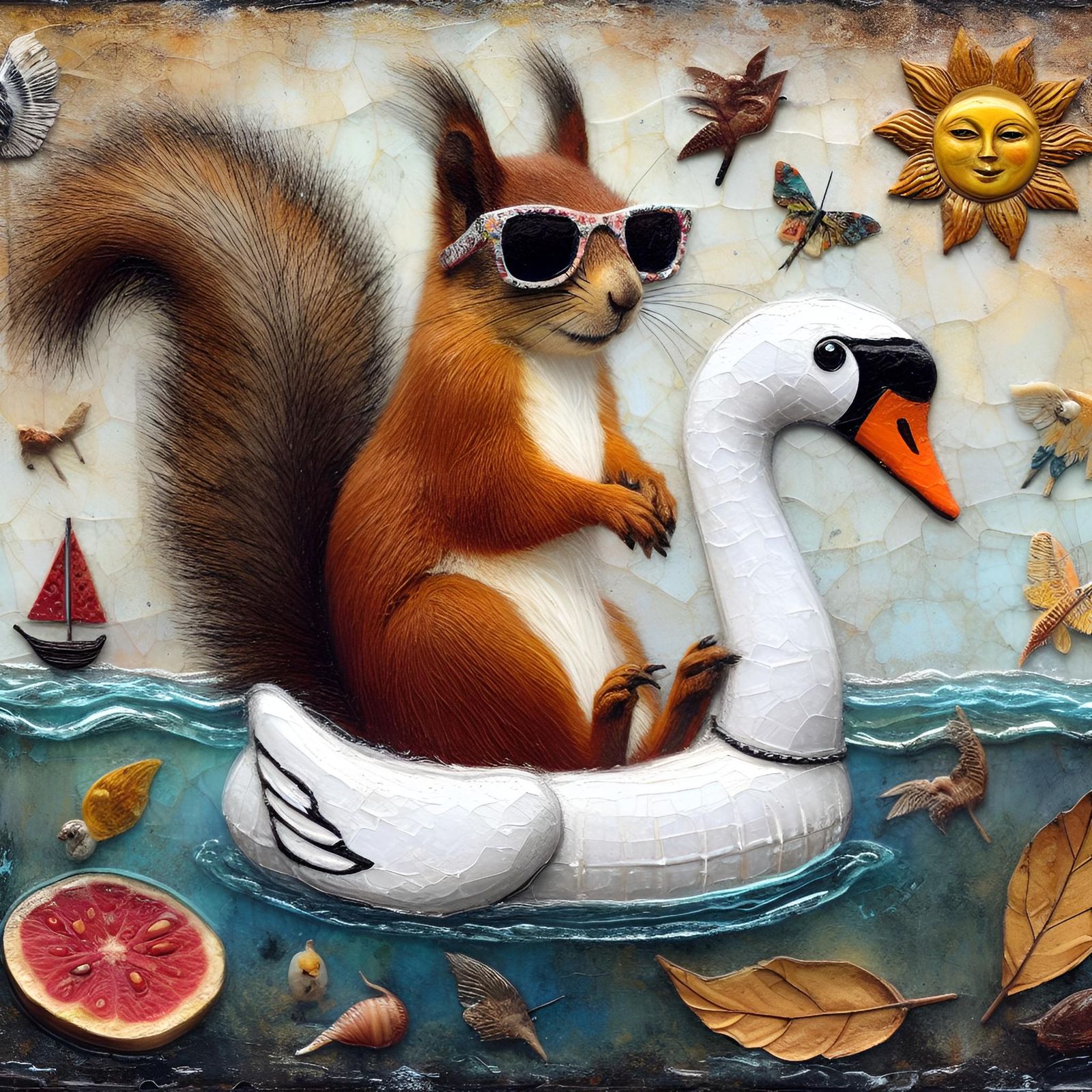 "The Swan Floatie" 🦢 feat. Squirrel 🐿️ (1)