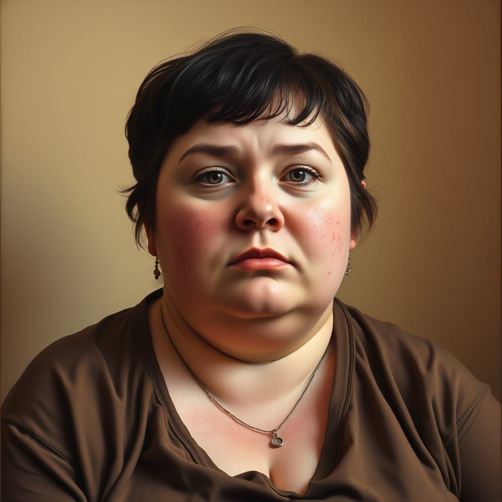 Intimate Portrait of a Curvy Woman in a Warm, Domestic Setti...