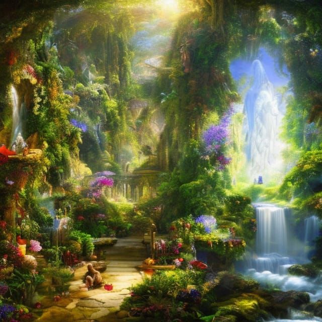 The mystical garden - AI Generated Artwork - NightCafe Creator