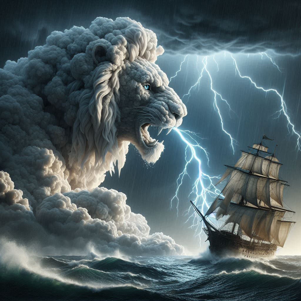 Storm Lion ruling over the seas