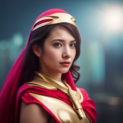 Beautiful Super hero Mexican woman Professional photography,...