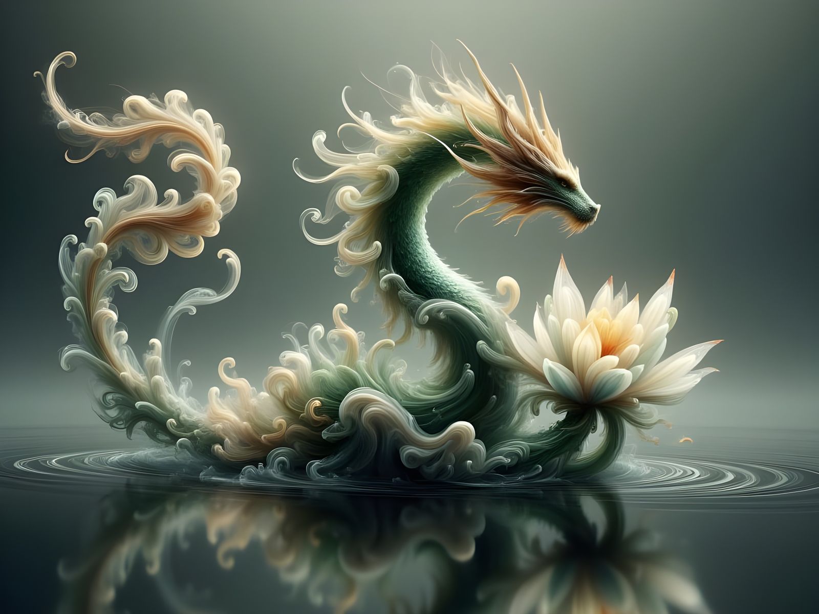 The Lotus Dragon awakens   by @TK