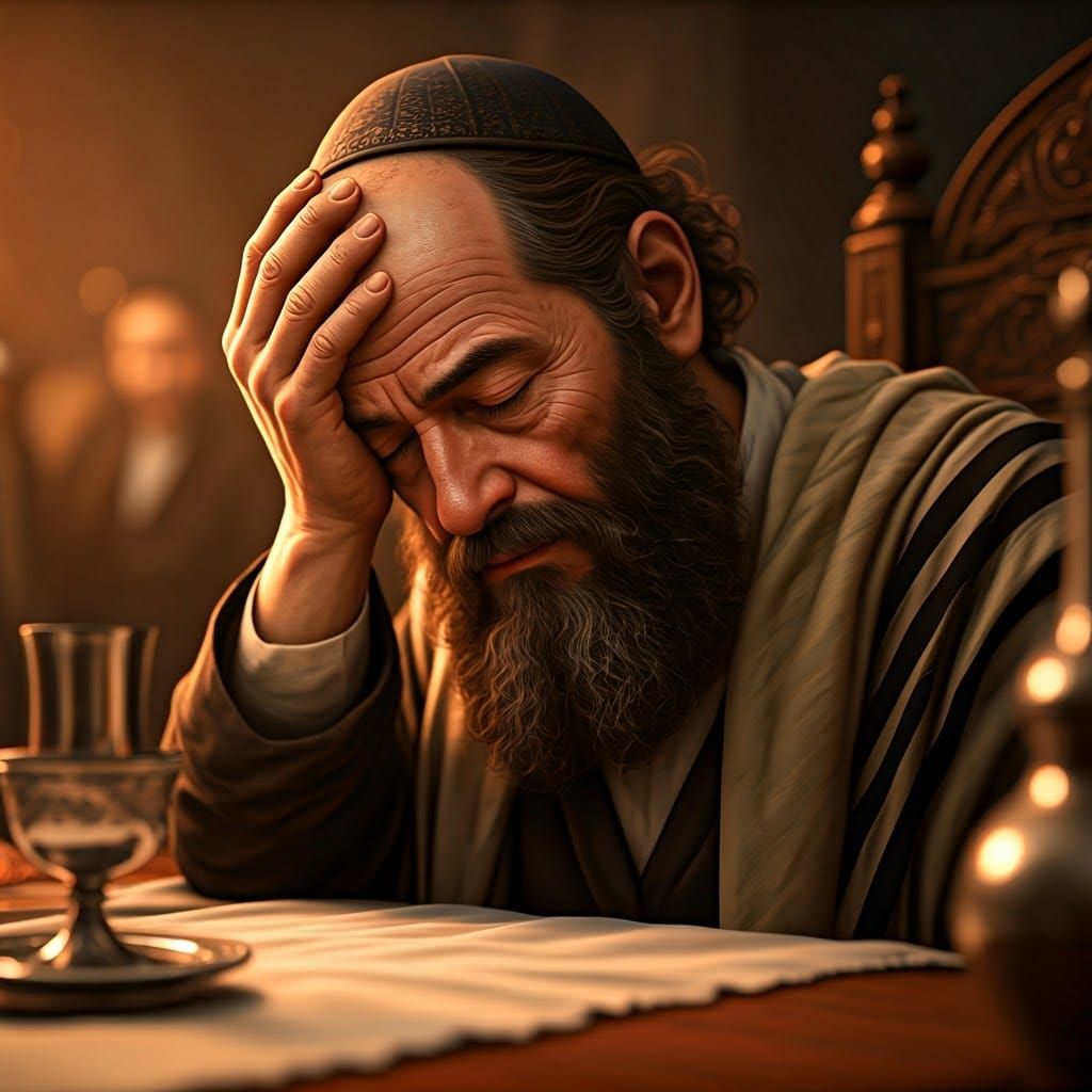 Hasidic Rebbe in Contemplation: Matte Painting in 8k