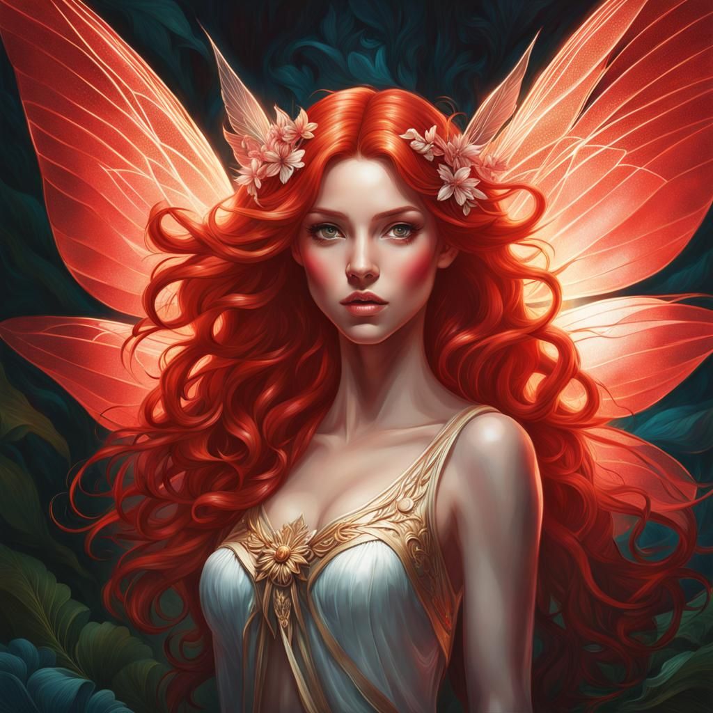 red-haired fairy - AI Generated Artwork - NightCafe Creator