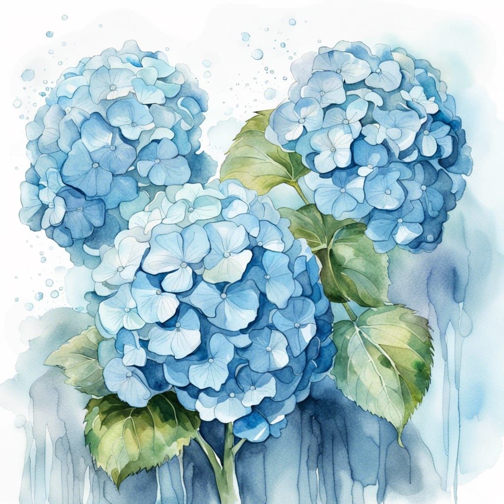 romantische Hortensie zart hellblau , zarte  Farben, transpa...