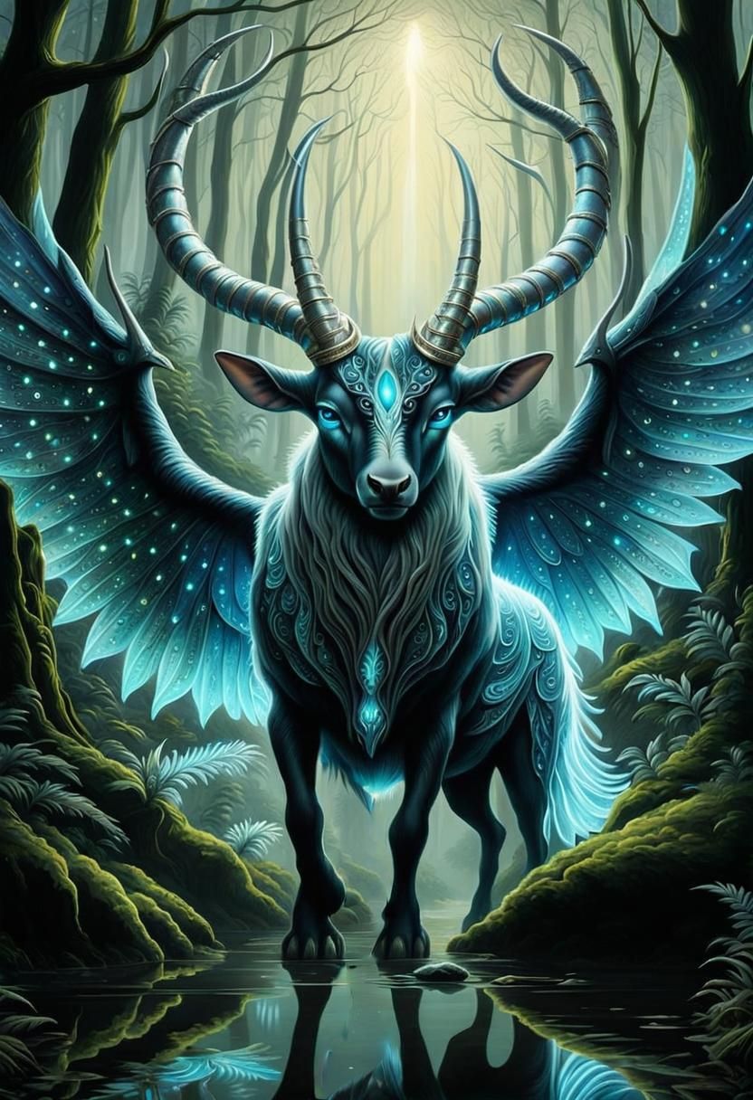 Cernunnos The Winged Stag - AI Generated Artwork - NightCafe Creator