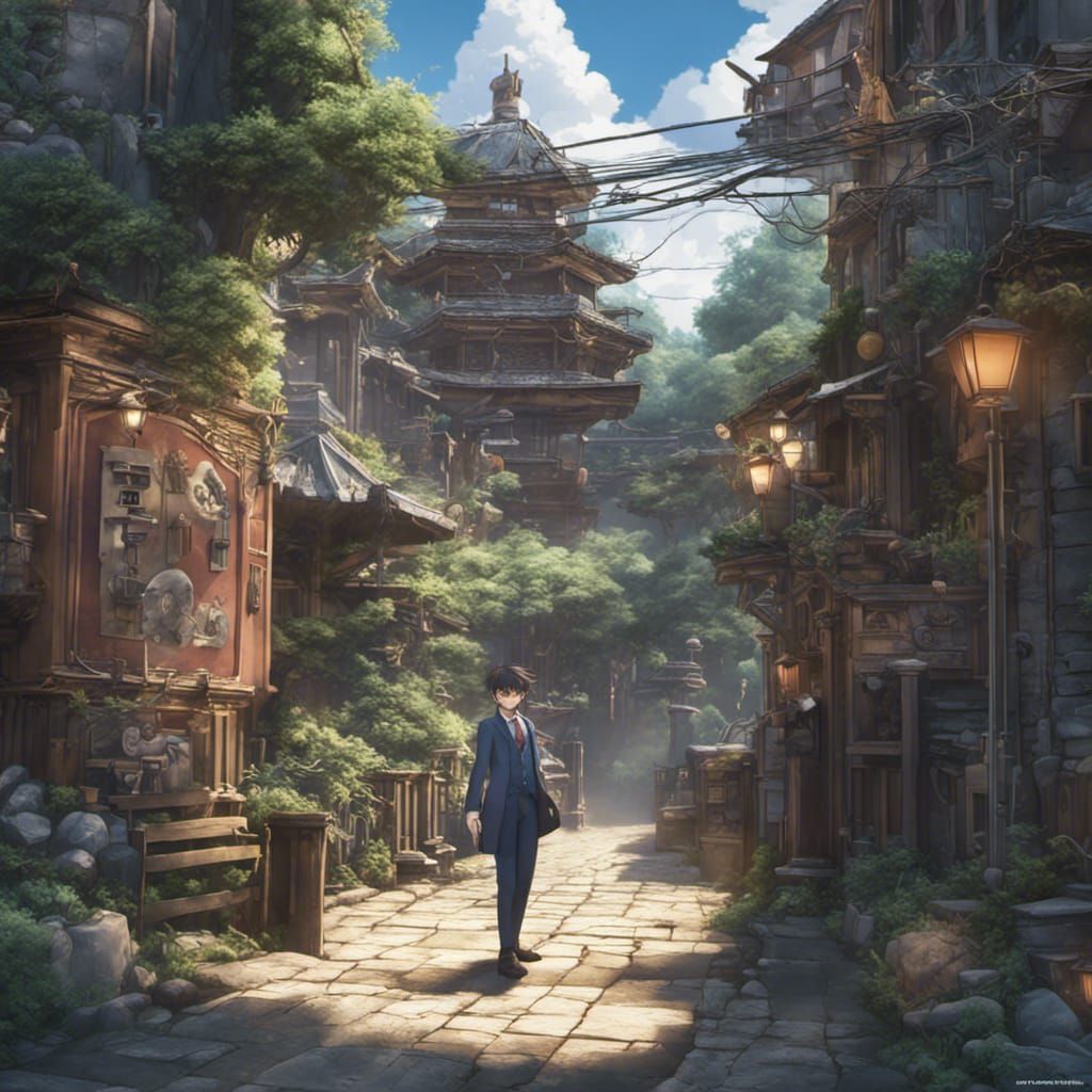 Detective conan in nature japan village
