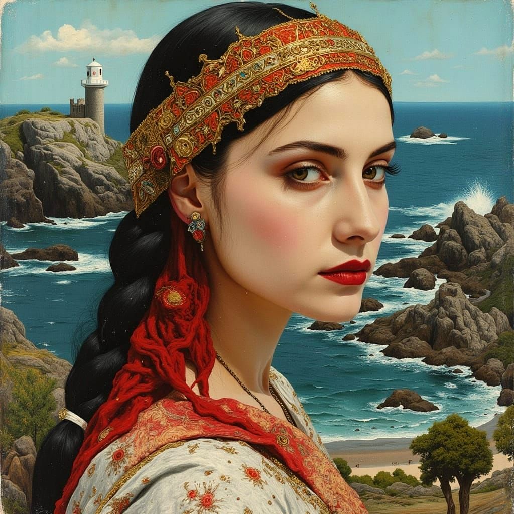 Lot's Wife Becomes Salt Pillar in Surreal Art