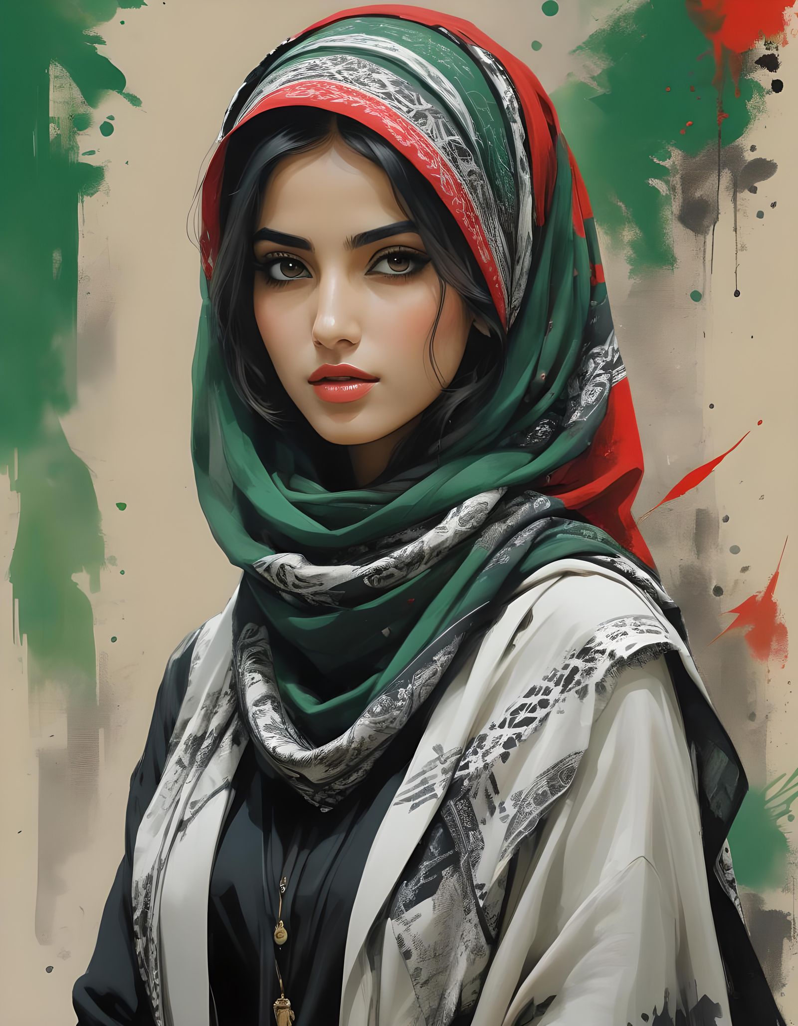 بشرى (Boshra) | 🇵🇸 portrait (Crystal Clear XL Lightning)  by @Mak