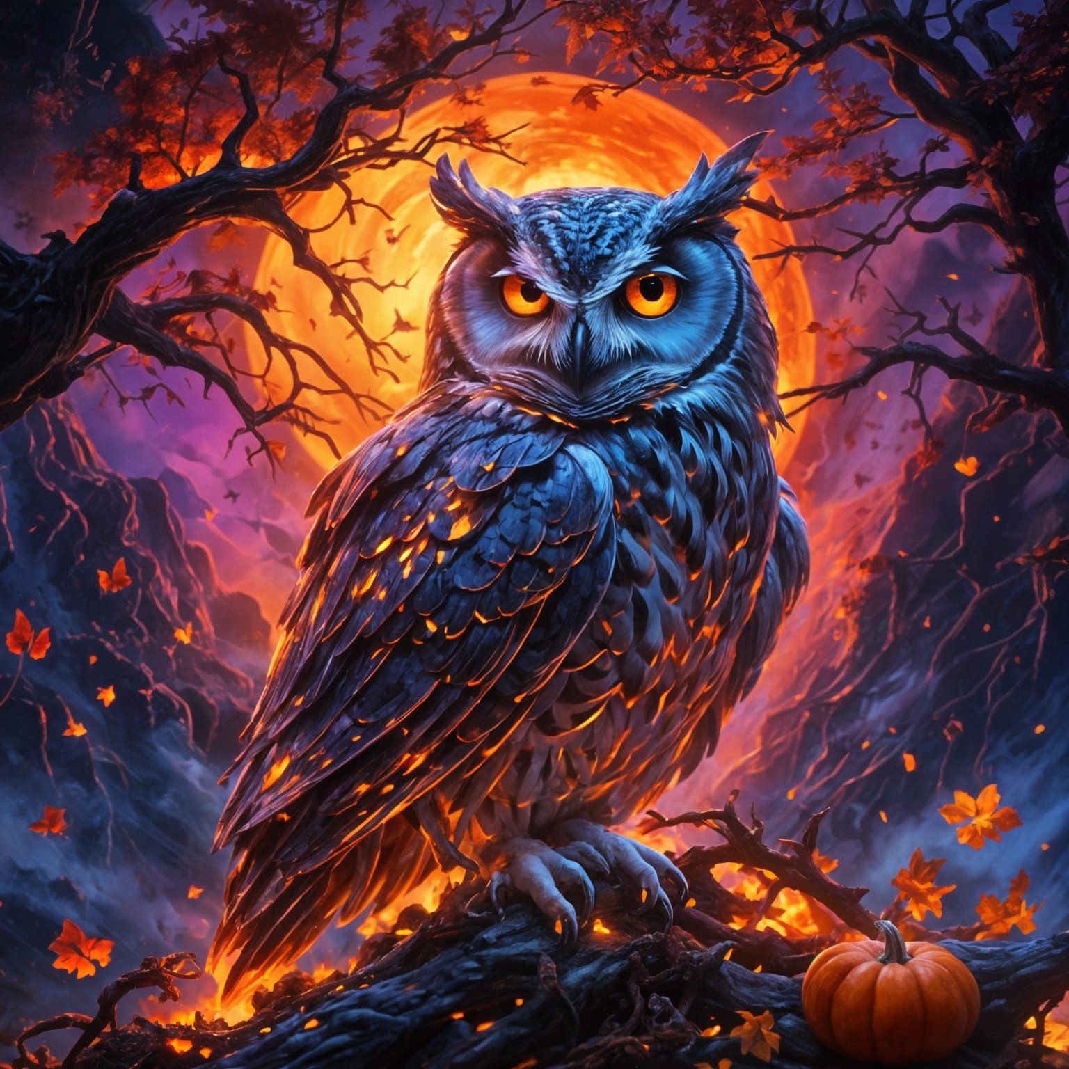 Halloween owl  by @Tiny Pearl Cat