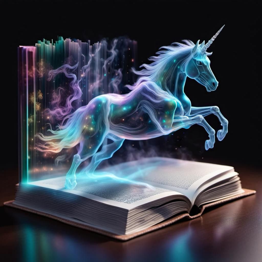 Futuristic Holographic Hologram From A Textbook  by @Kit30kat