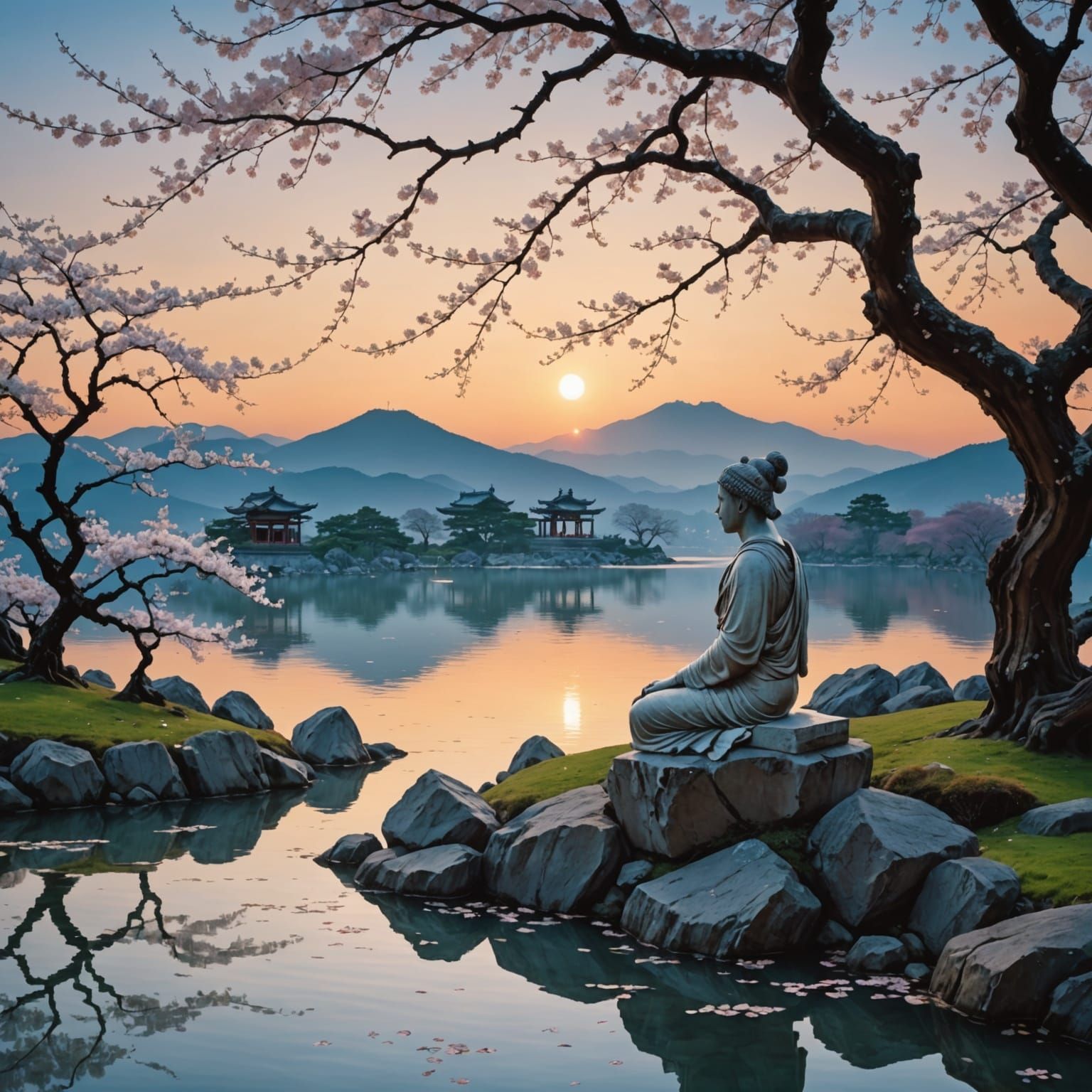 "Twilight's Ukiyo-e Garden"  by @Xykko