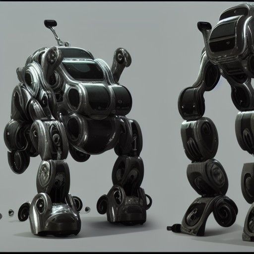 A huge and complex robot dog, Unreal Engine, hyperdetailed p...