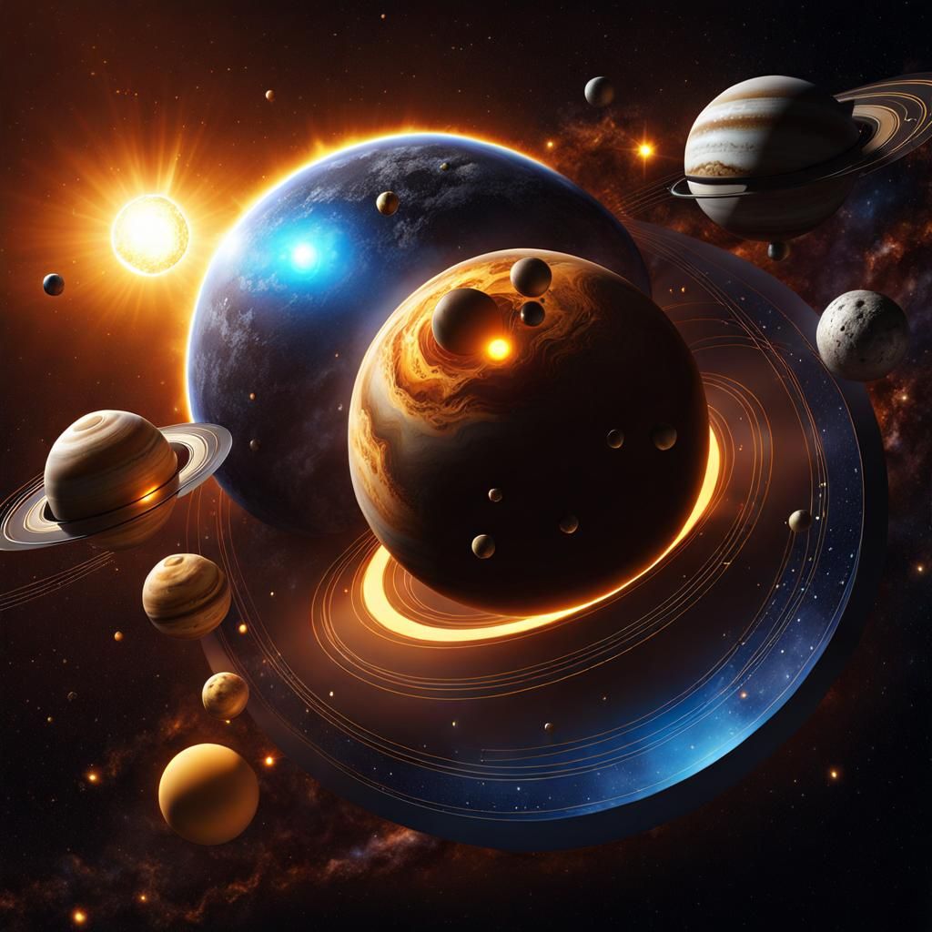 3D art of Solar system with mystical knolling - AI Generated Artwork ...