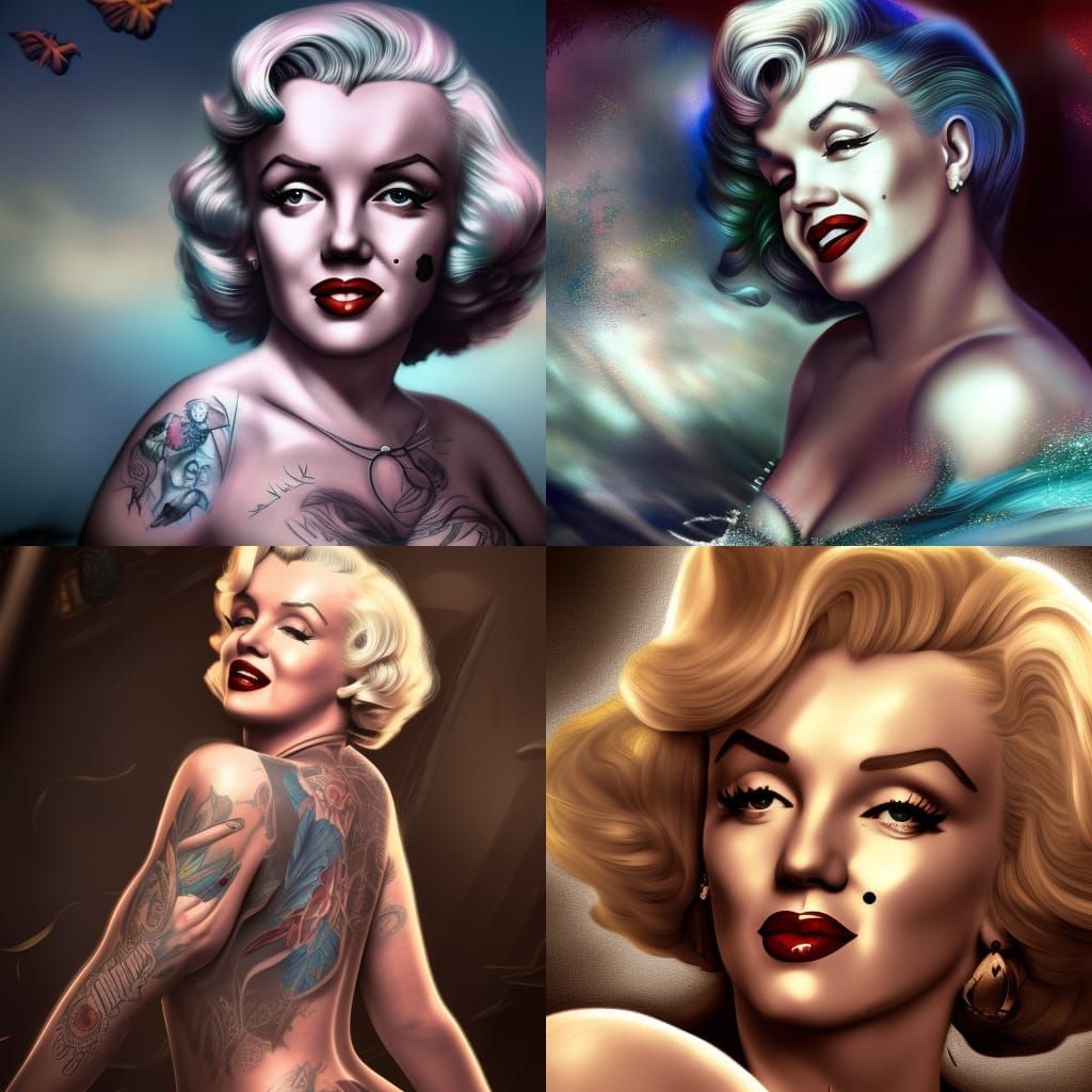 Marilyn Monroe with tattoos
