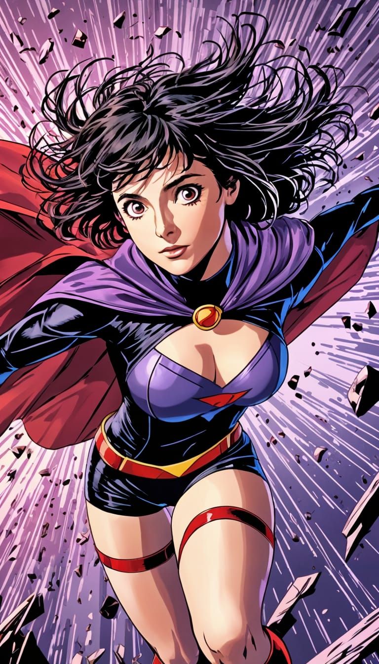 Surreal DC Comics-Inspired Anime Superheroine Punches Throug...