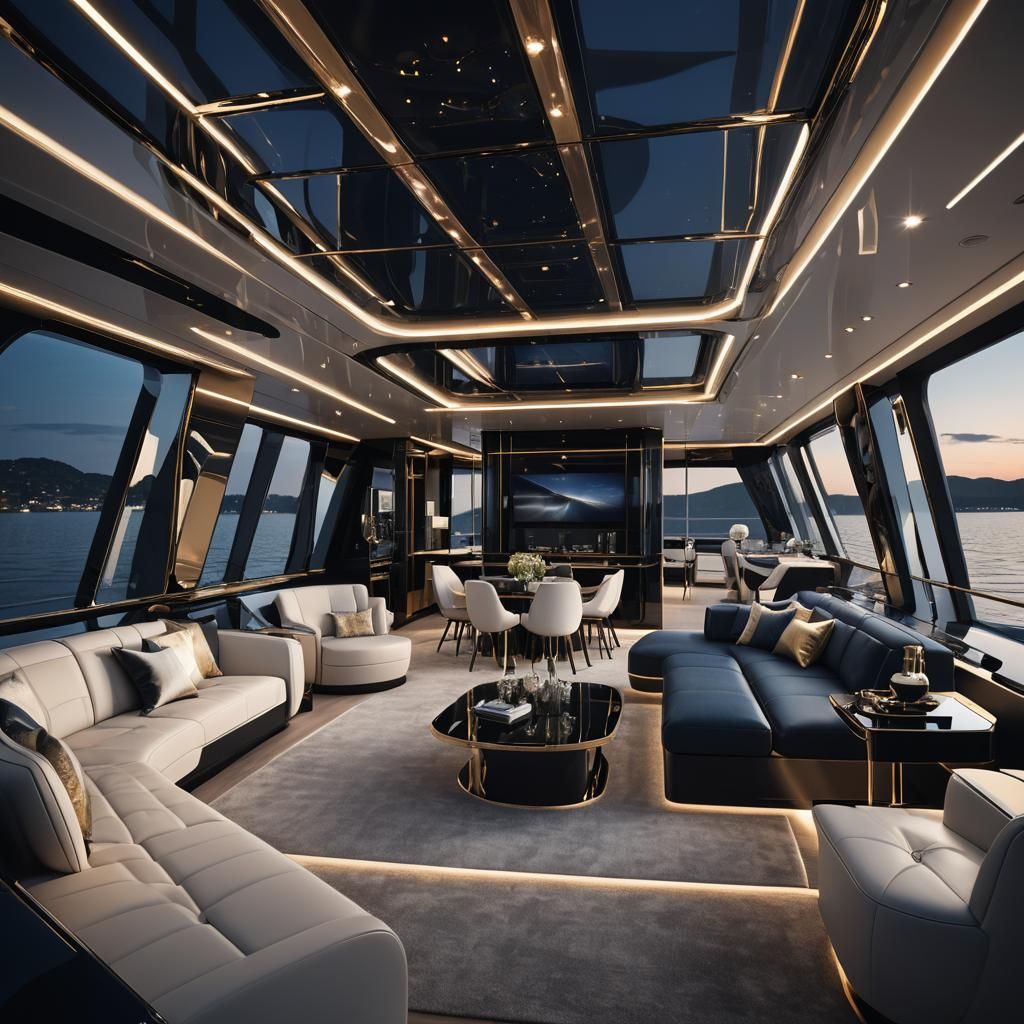 Futuristic Yacht Design with Luxurious Interior