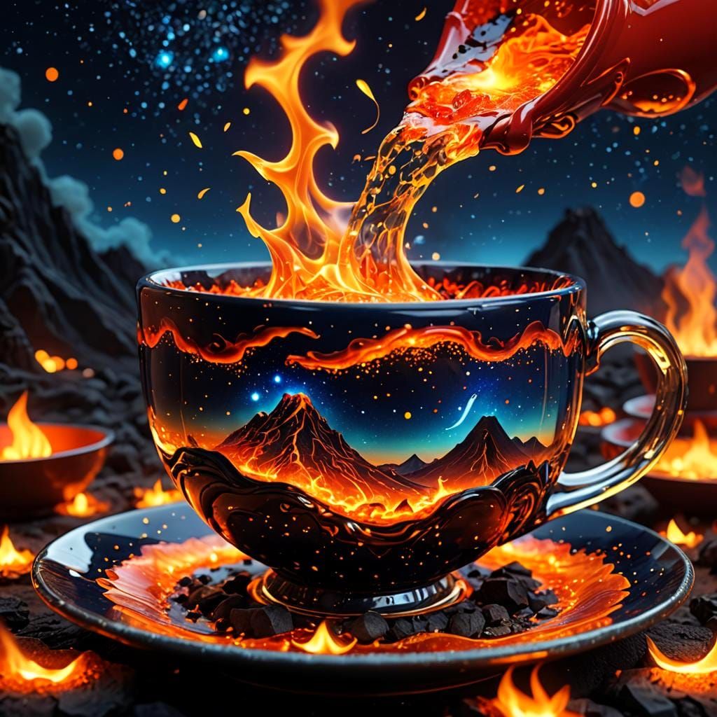 Volcano Tea Party  by @The Nights Sky