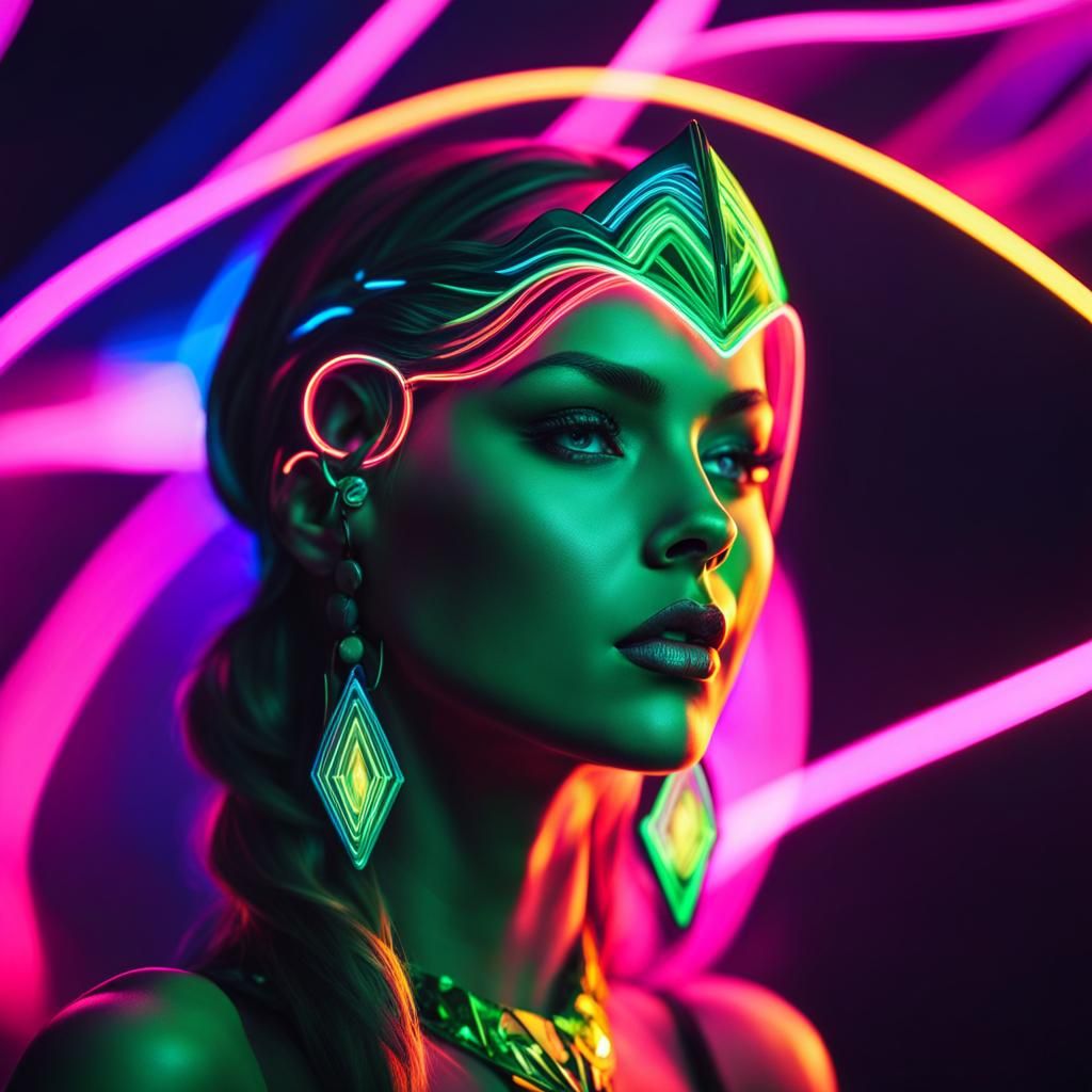 Neon Waveform #6 (evolved) - AI Generated Artwork - NightCafe Creator