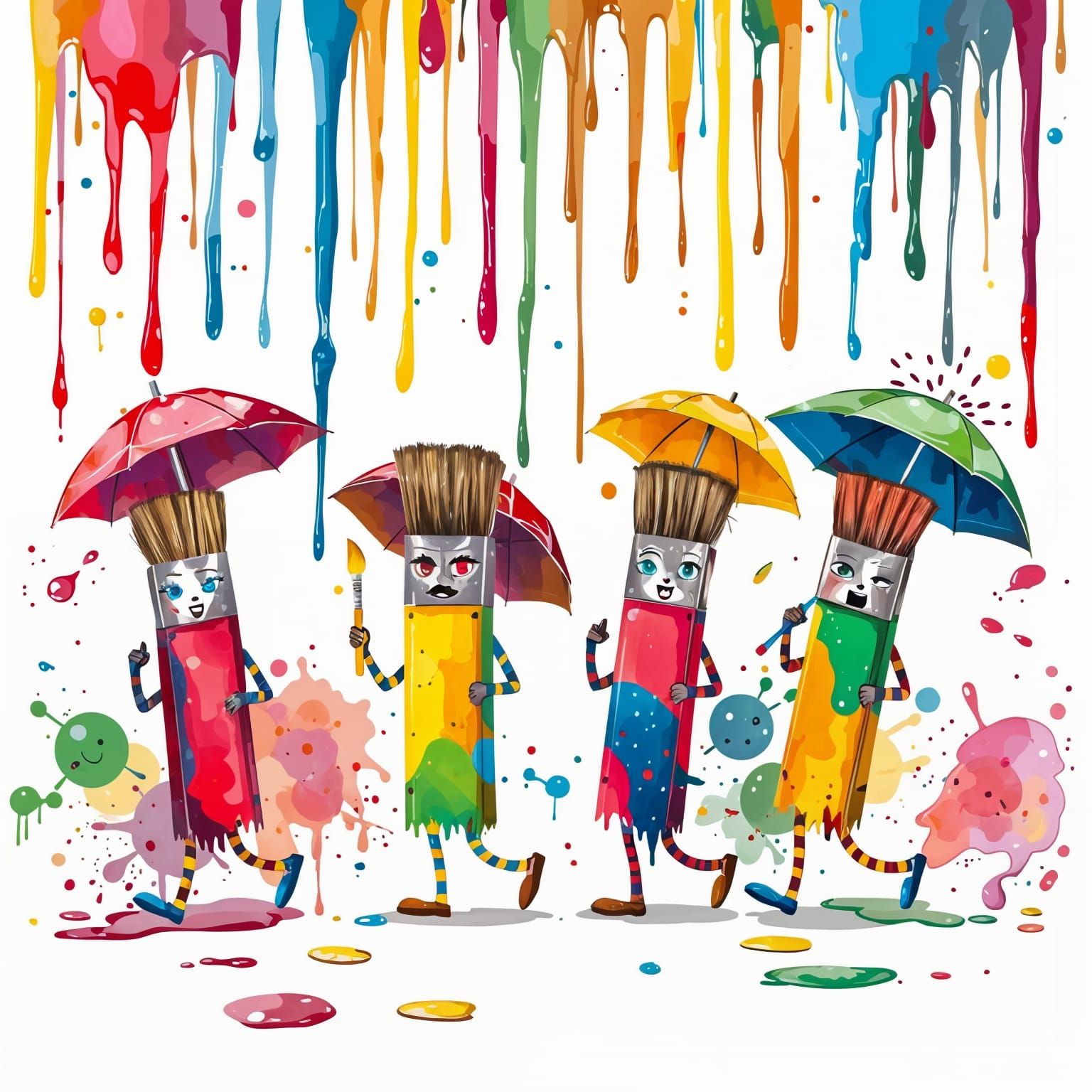 Color Drips and Paintbrush Tips  by @Yanciepants