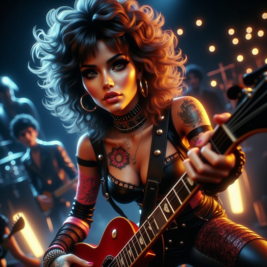 <lora:Rock Star:1.0> female Rock Star