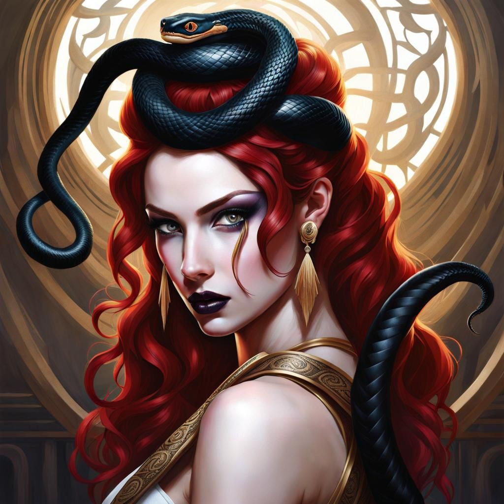 Lady of the Snakes - AI Generated Artwork - NightCafe Creator