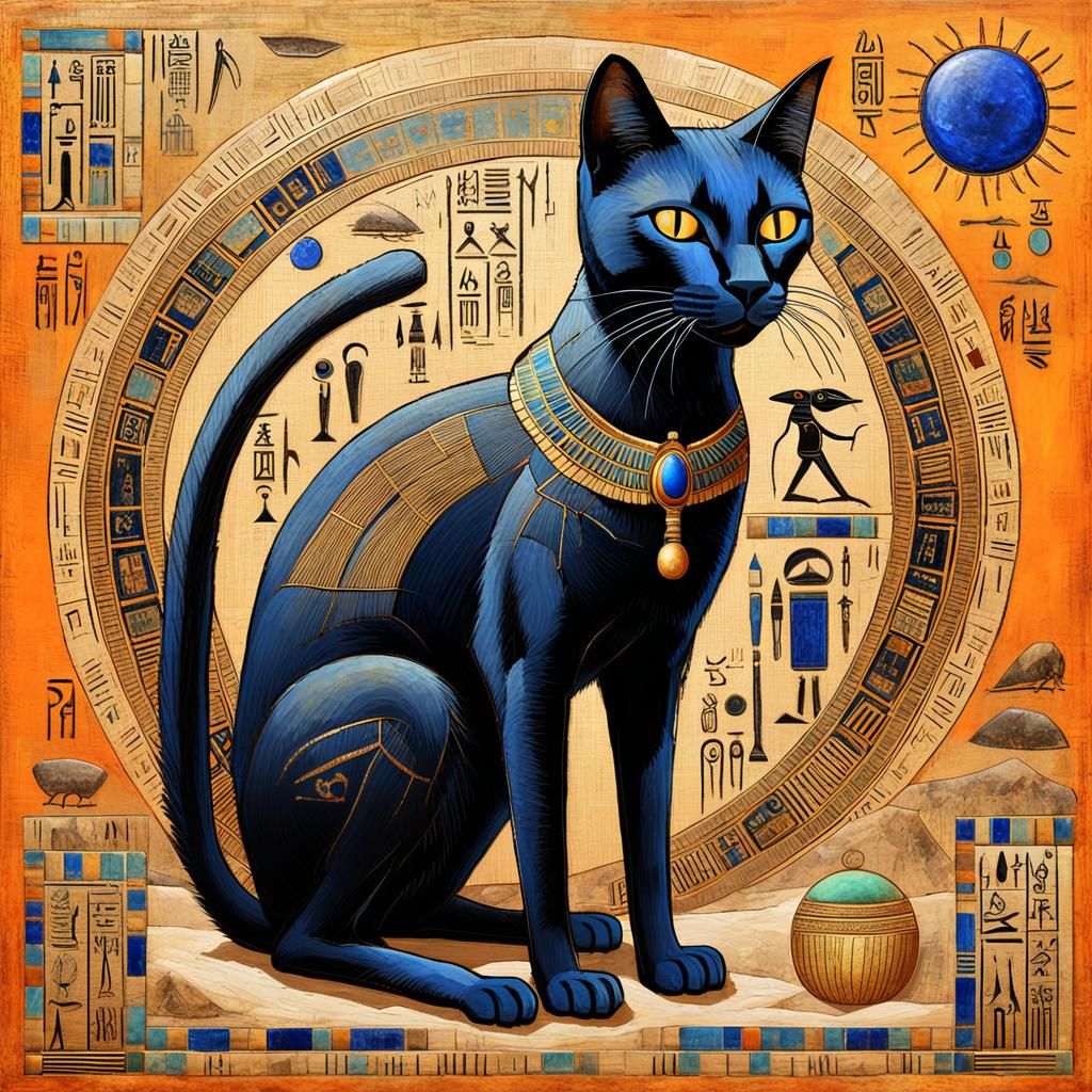 Ancient Egyptian black cat. Open prompt.  by @BelgiumJumpAI