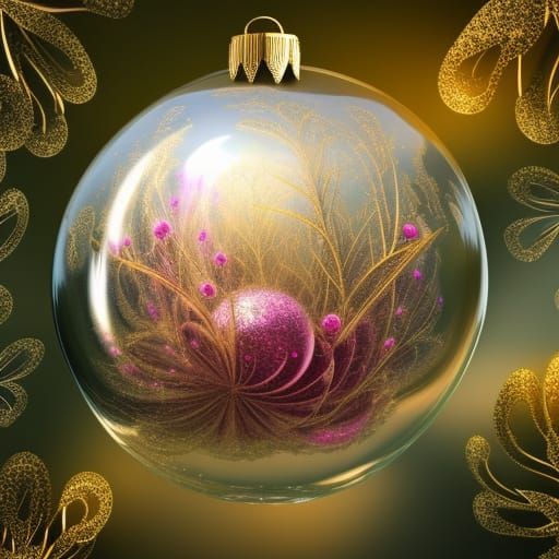 fractal flowers in a glass globe - AI Generated Artwork - NightCafe Creator