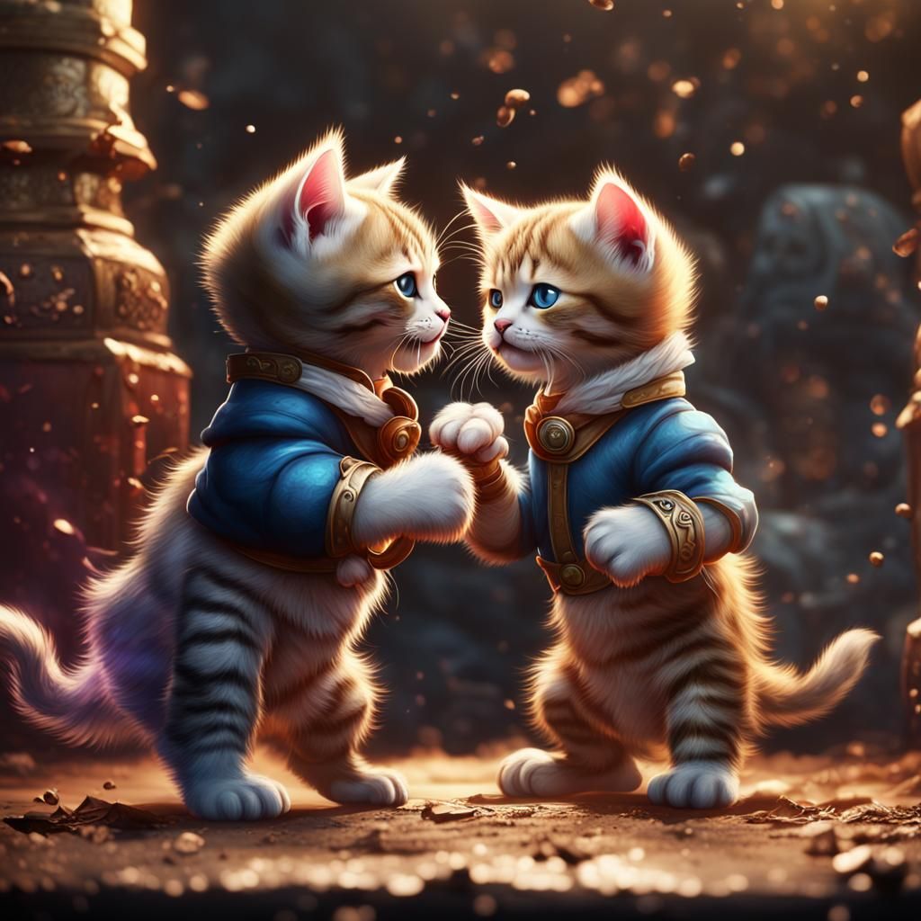 Kittens boxing