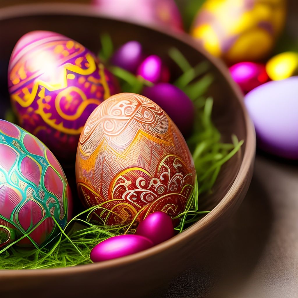Easter Eggs in a Basket  by @3E