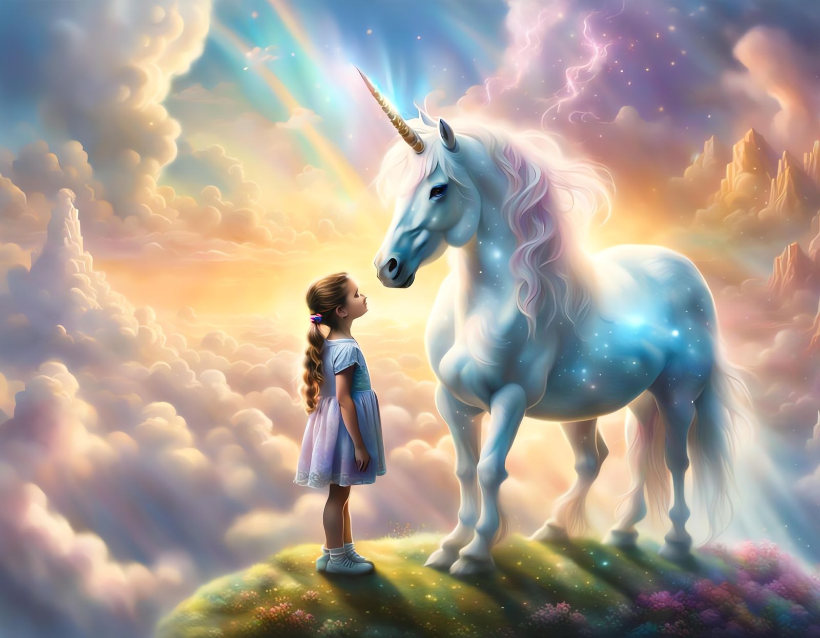 A girl & her pet unicorn
