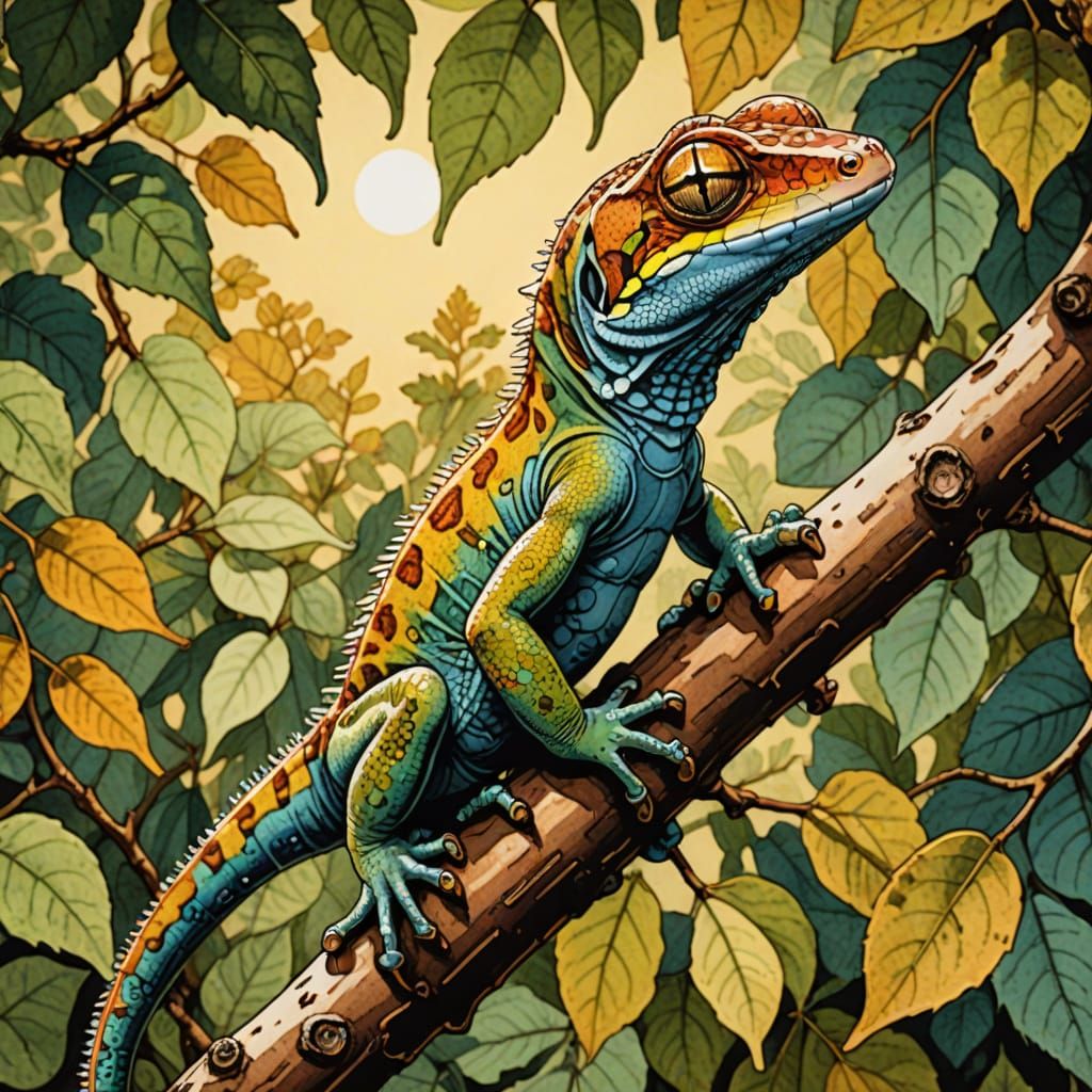  gecko on a branch