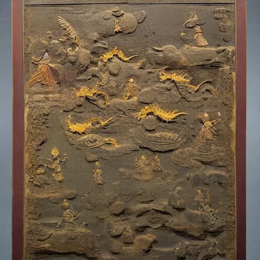 Dunhuang Grottoes Style Mural of Flying Deities