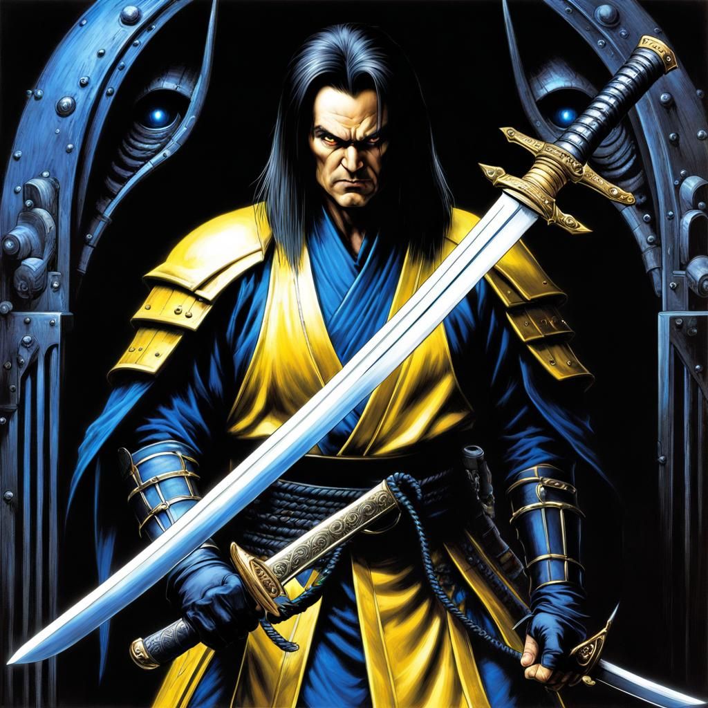 Master of (demonized katana:1.7)chrome faced assassin of (do...