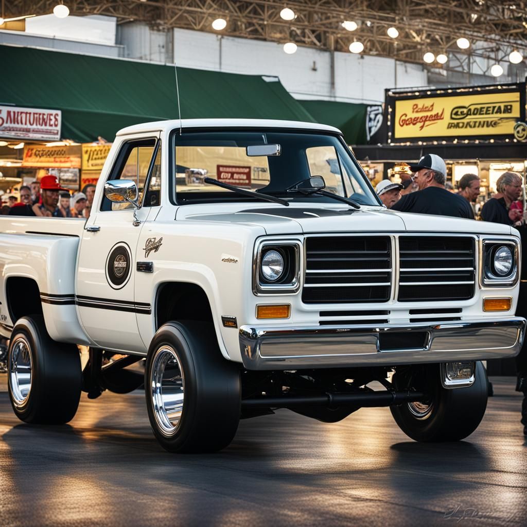 1989 Dodge d100 Truck ,  painted White, with egg shell white...