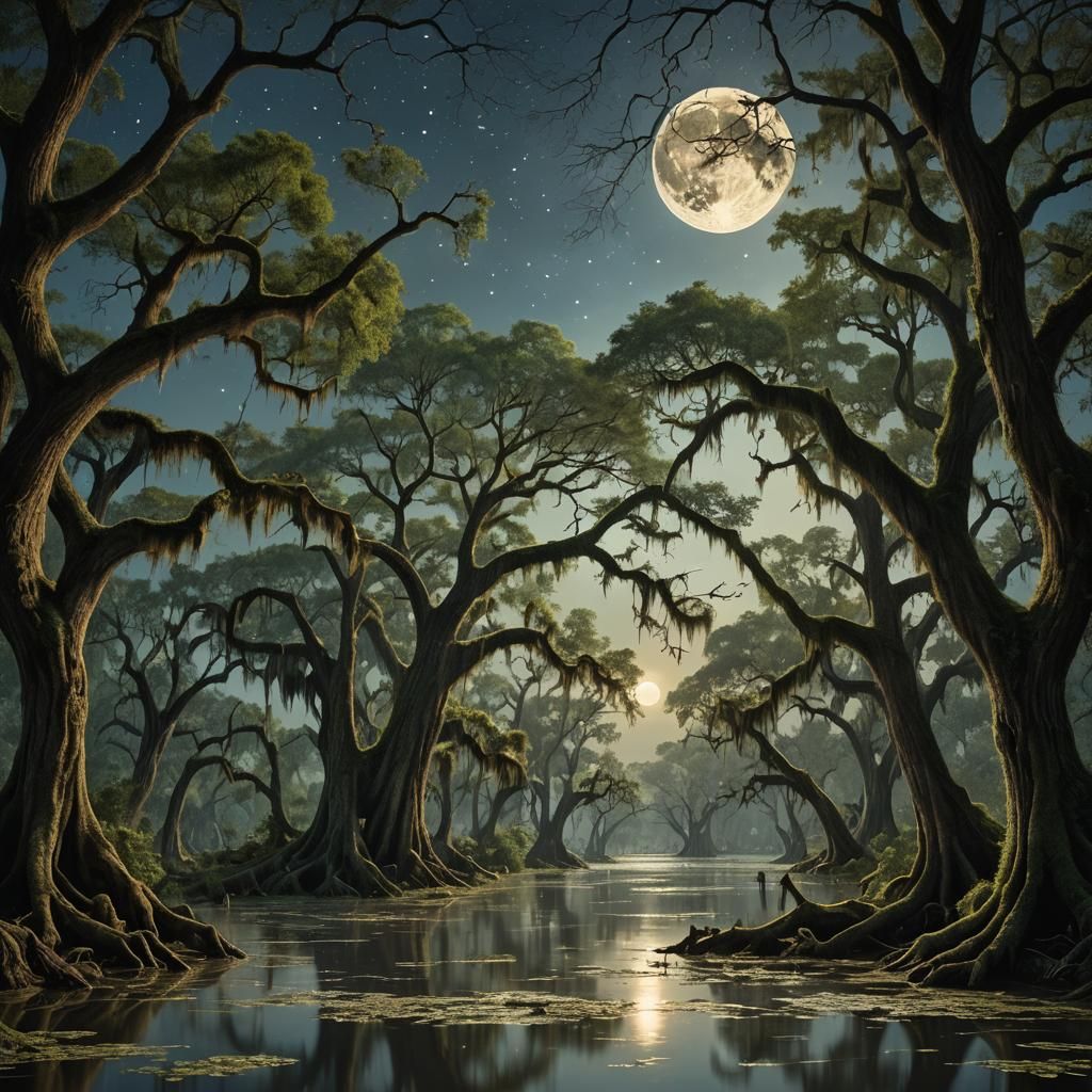 The full September moon sheds floods of light,
And all the b...