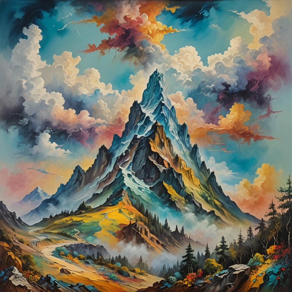 Colorful mountain view