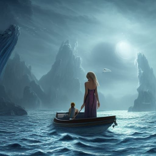 taylor swift on a boat in the moon