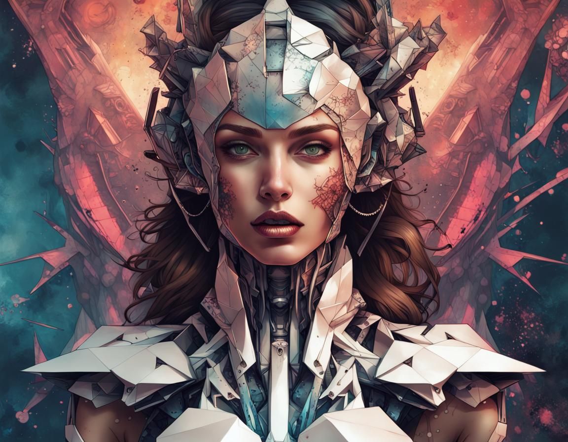 Artgerm Goddess Portrait in Cyberpunk Style