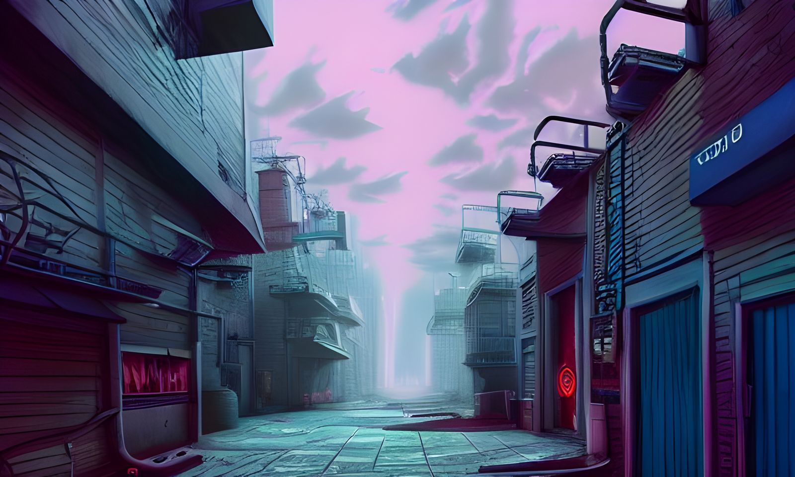 Deserted city alley