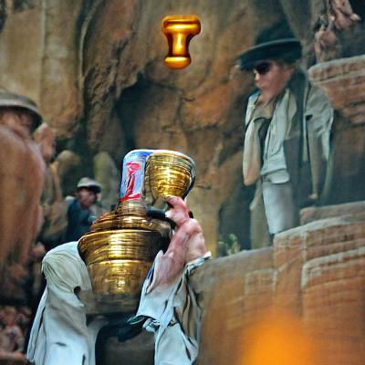 indiana jones drinking from the holy grail