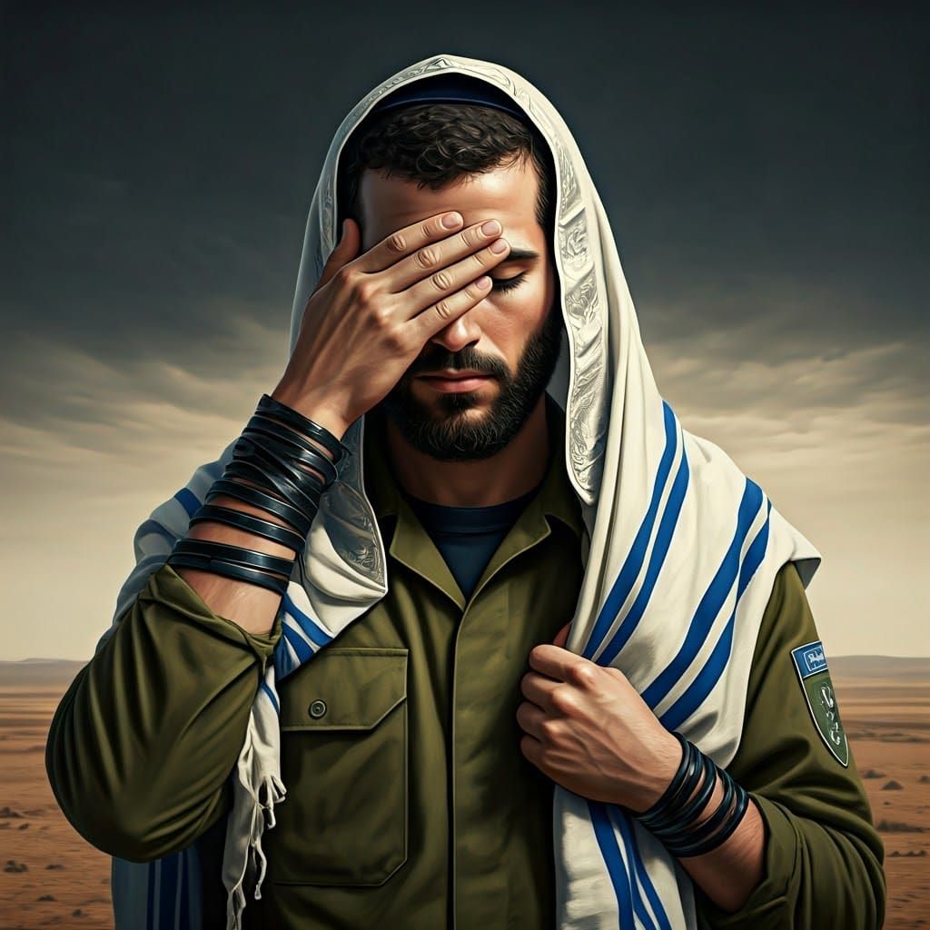 Devout Soldier Praying in the Desert: Fantasy Concept Art