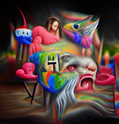 God hates us all but looks like a pentagram colourful detail...