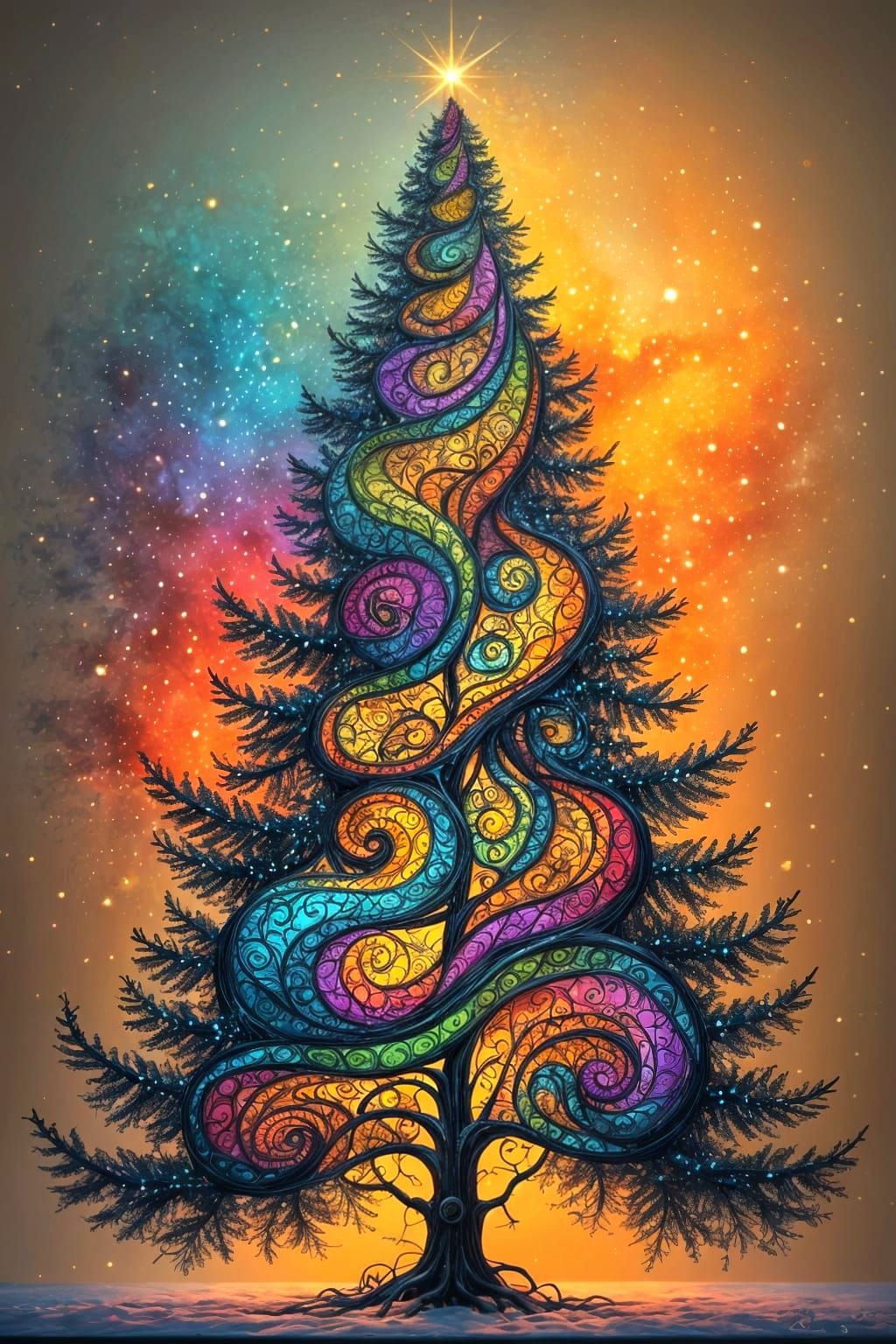 A psychedelic Christmas tree