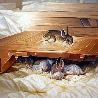 bunnies under bed