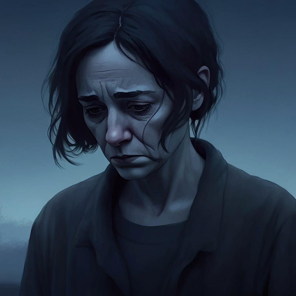 Melancholy Portrait in Digital Painting Style