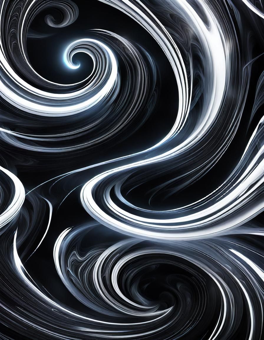 white ethereal energy swirls, black background; a masterpiece, 8k ...