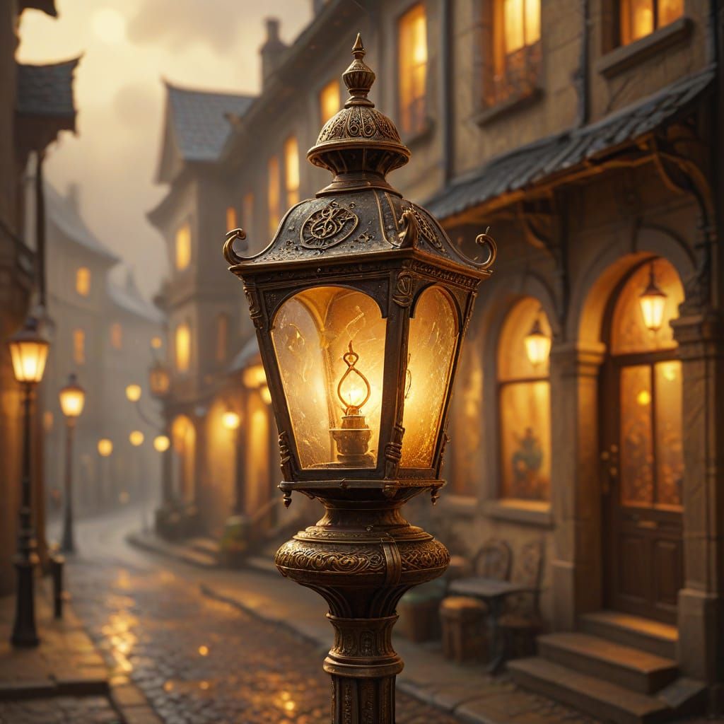 Warm Light Illuminates Miniature Fantasy World
