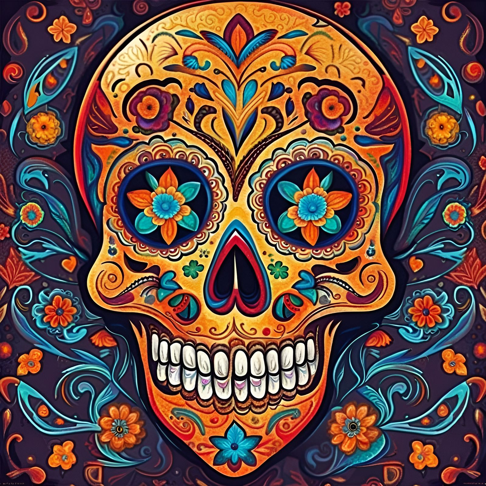 Dia De Los Muertos sugar skull - AI Generated Artwork - NightCafe Creator