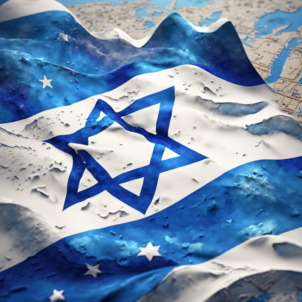 Israel Flag Fantasy Map Concept Art